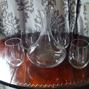 Libbey Vina Elegant Glass Decanter 5 Piece Set